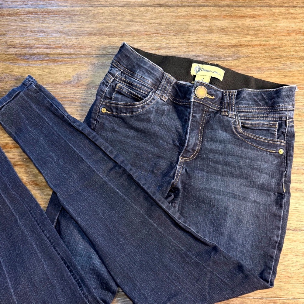Democracy Ab Solution Skinny Jeans Womens 4 Dark Blue Wash Mid Rise B1641XXBX